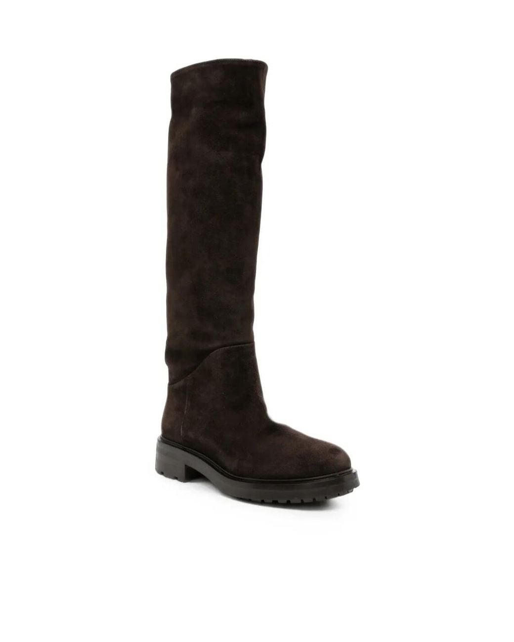Strategia Black Round-Toe Tall Boots