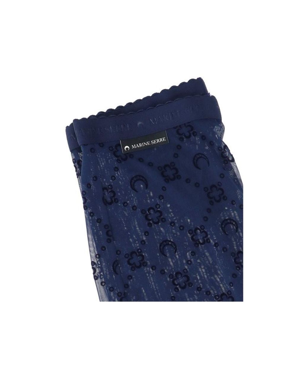 MARINE SERRE Blue Logo Jacquard Mesh Socks