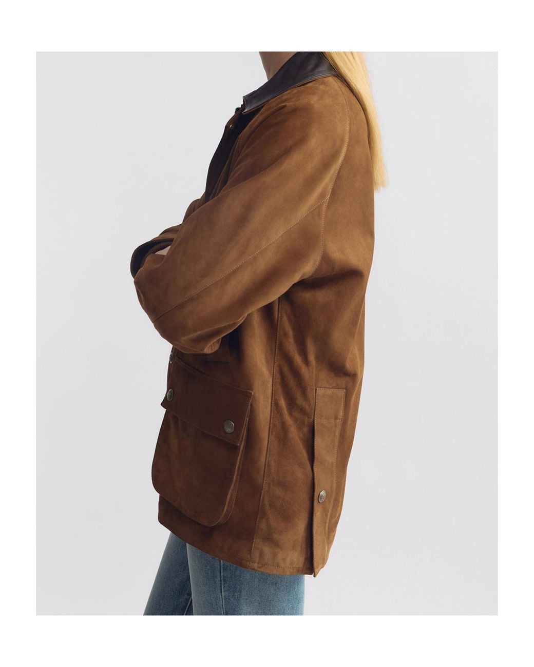 Nili Lotan Brown Snap-Button Long-Sleeve Coat