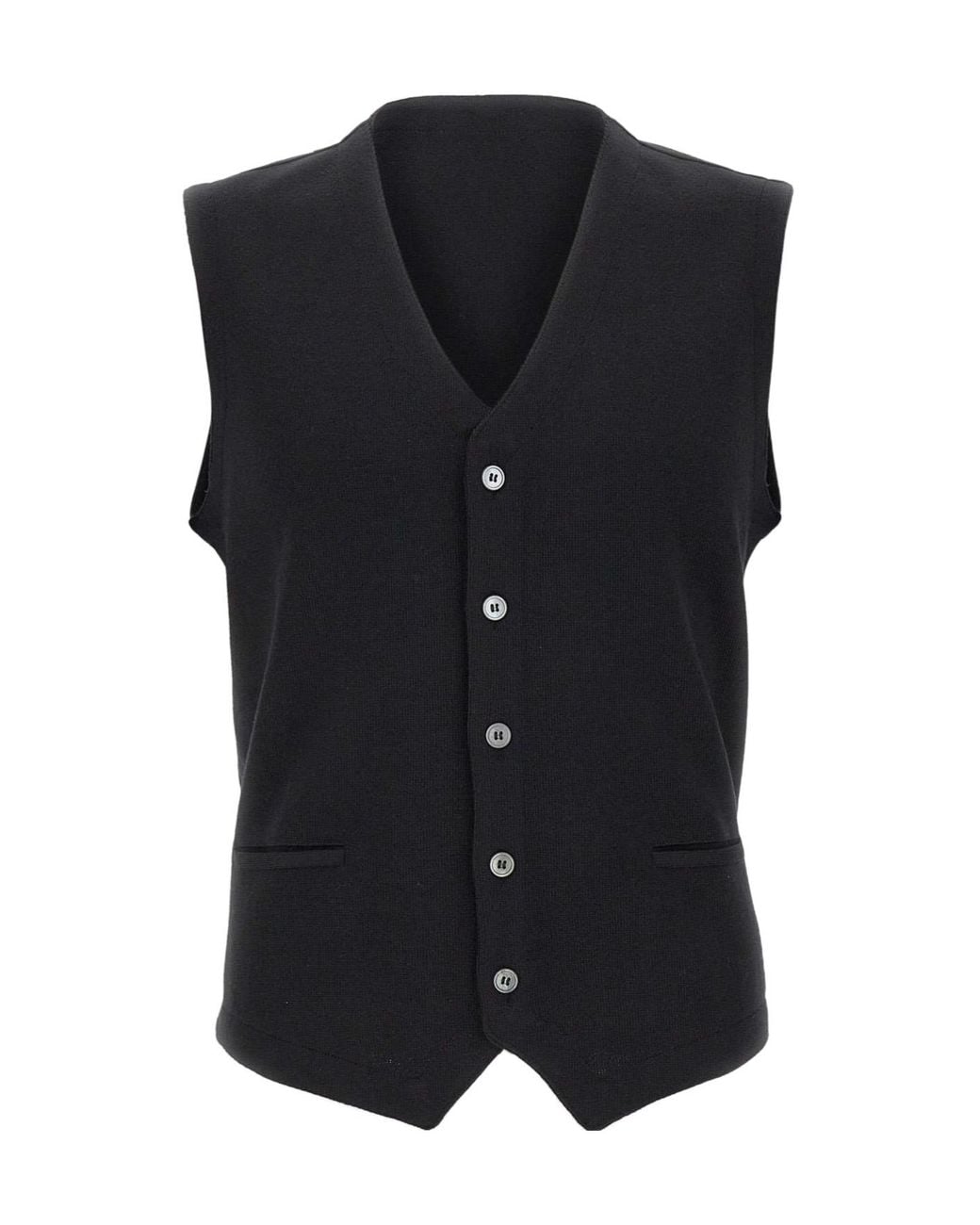 Gran Sasso Blue V-Neck Buttoned Knitted Vest for men