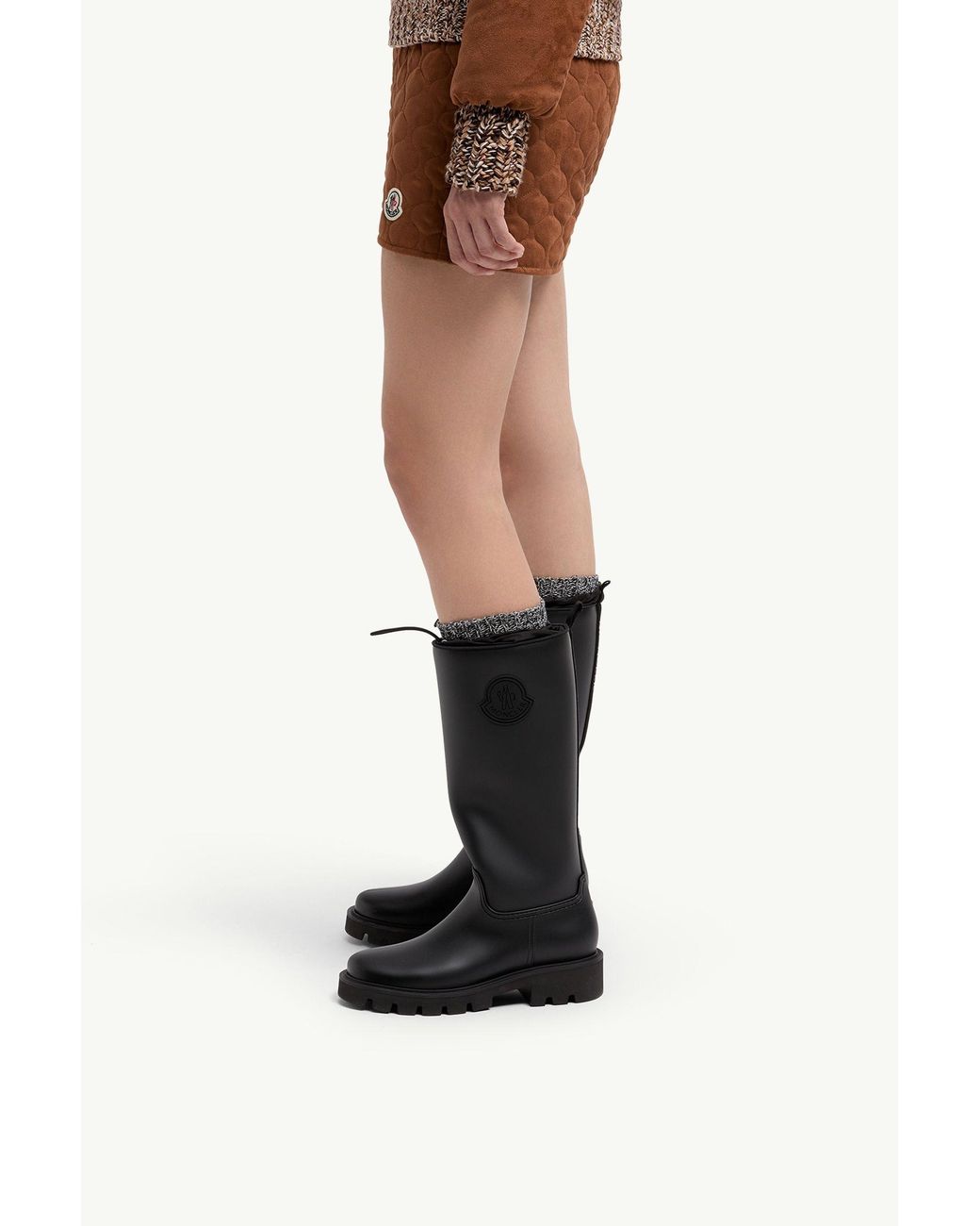 Moncler Black Kickstream High Rain Boots