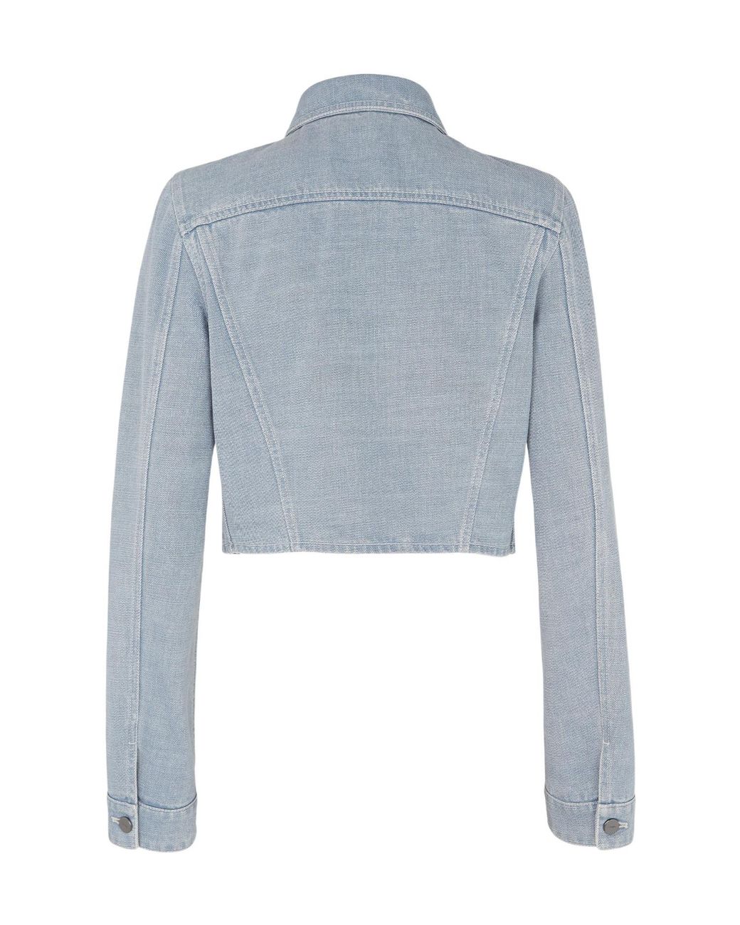 Fendi Blue Logo Detailed Denim Jacket