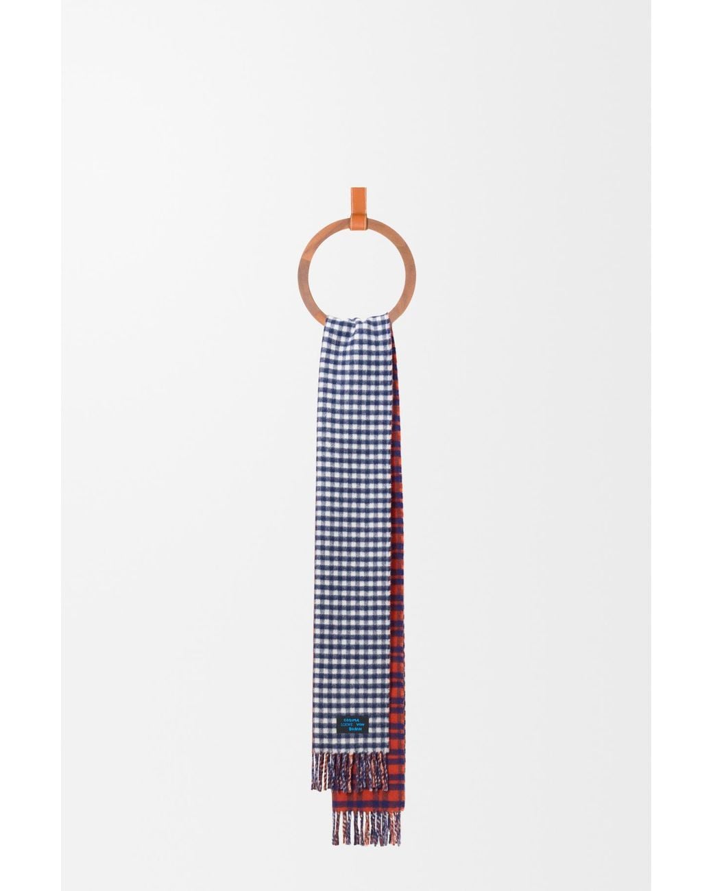 Loewe Red Cosima Von Bonin Checked Fringed Scarf