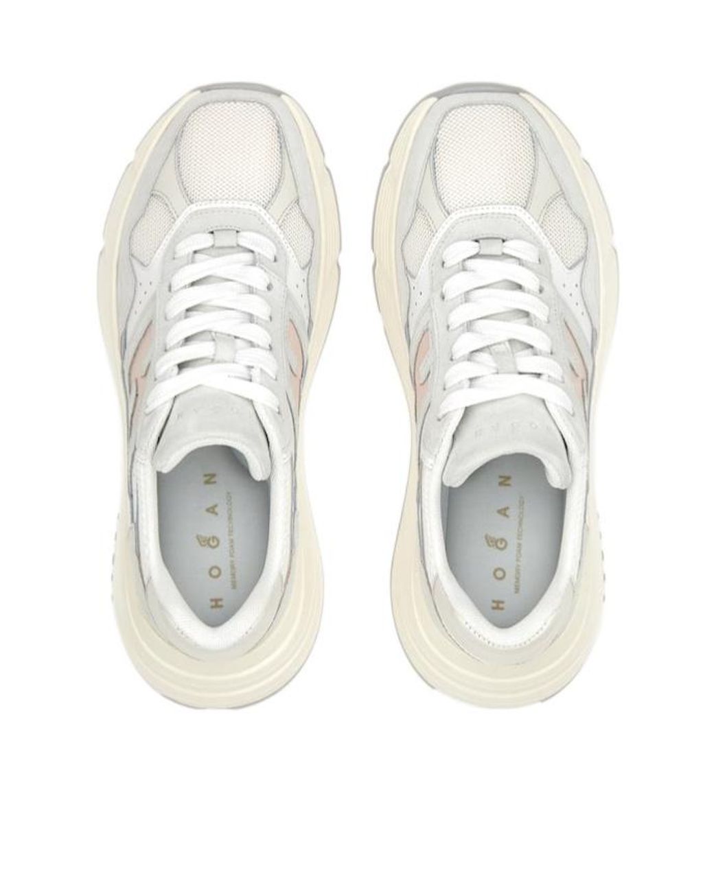 Hogan White Hi-Fi Lace-Up Sneakers