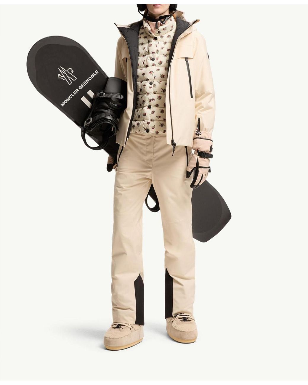 Moncler Natural Chanavey Hooded Ski Jacket