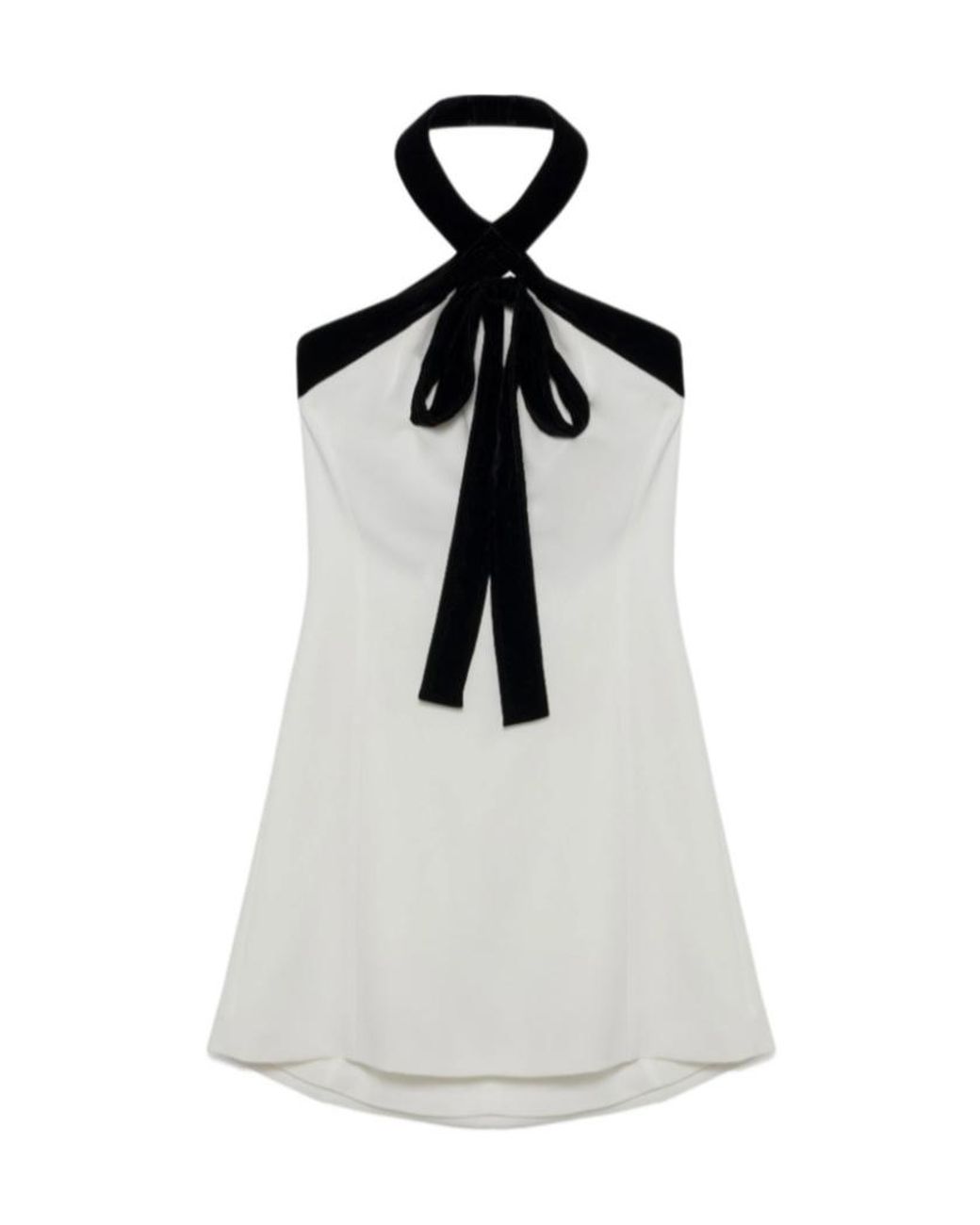 Jonathan Simkhai White Jolie Velvet-Tie Mini Dress