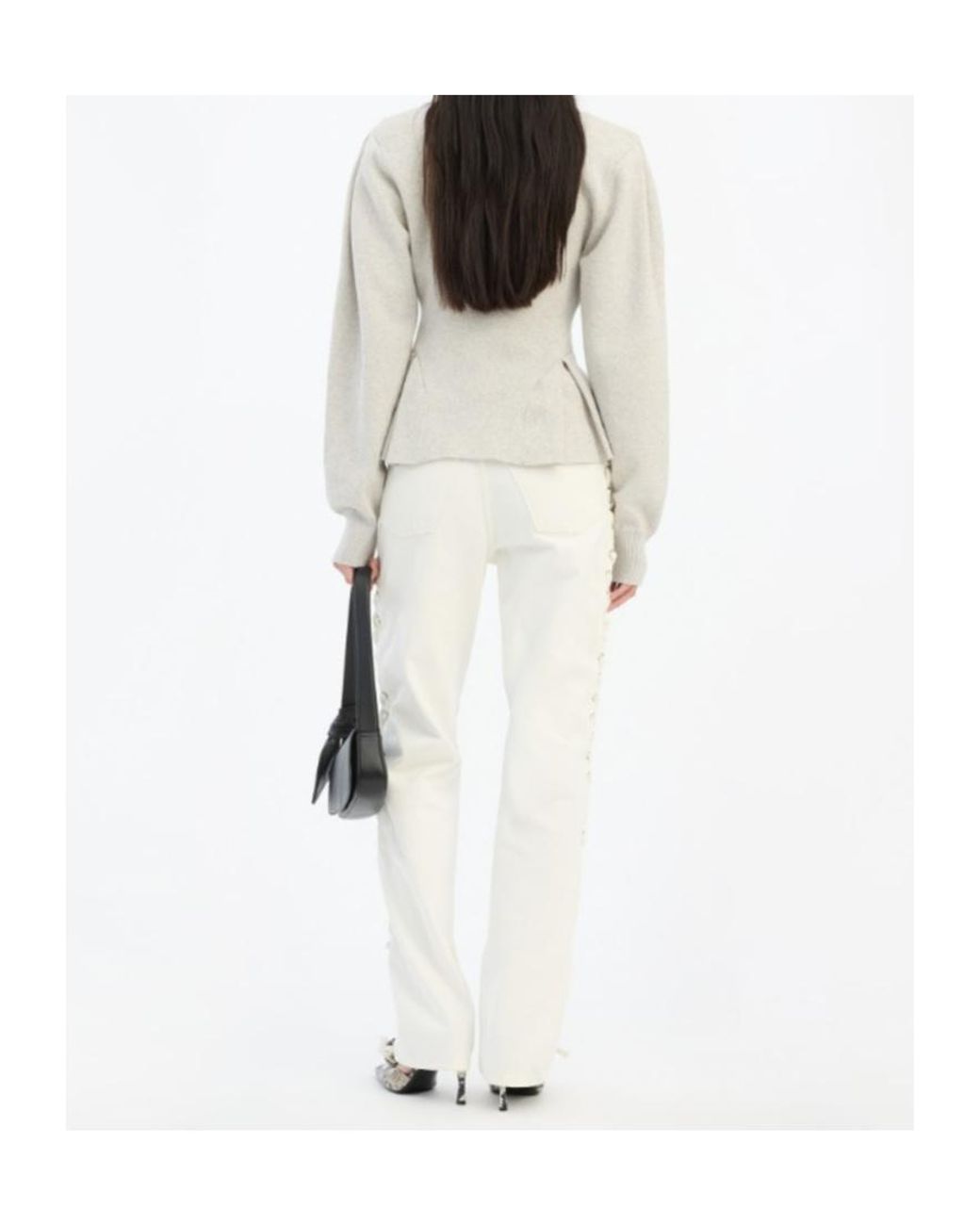 ROTATE BIRGER CHRISTENSEN White Logo Patch Laced Jeans
