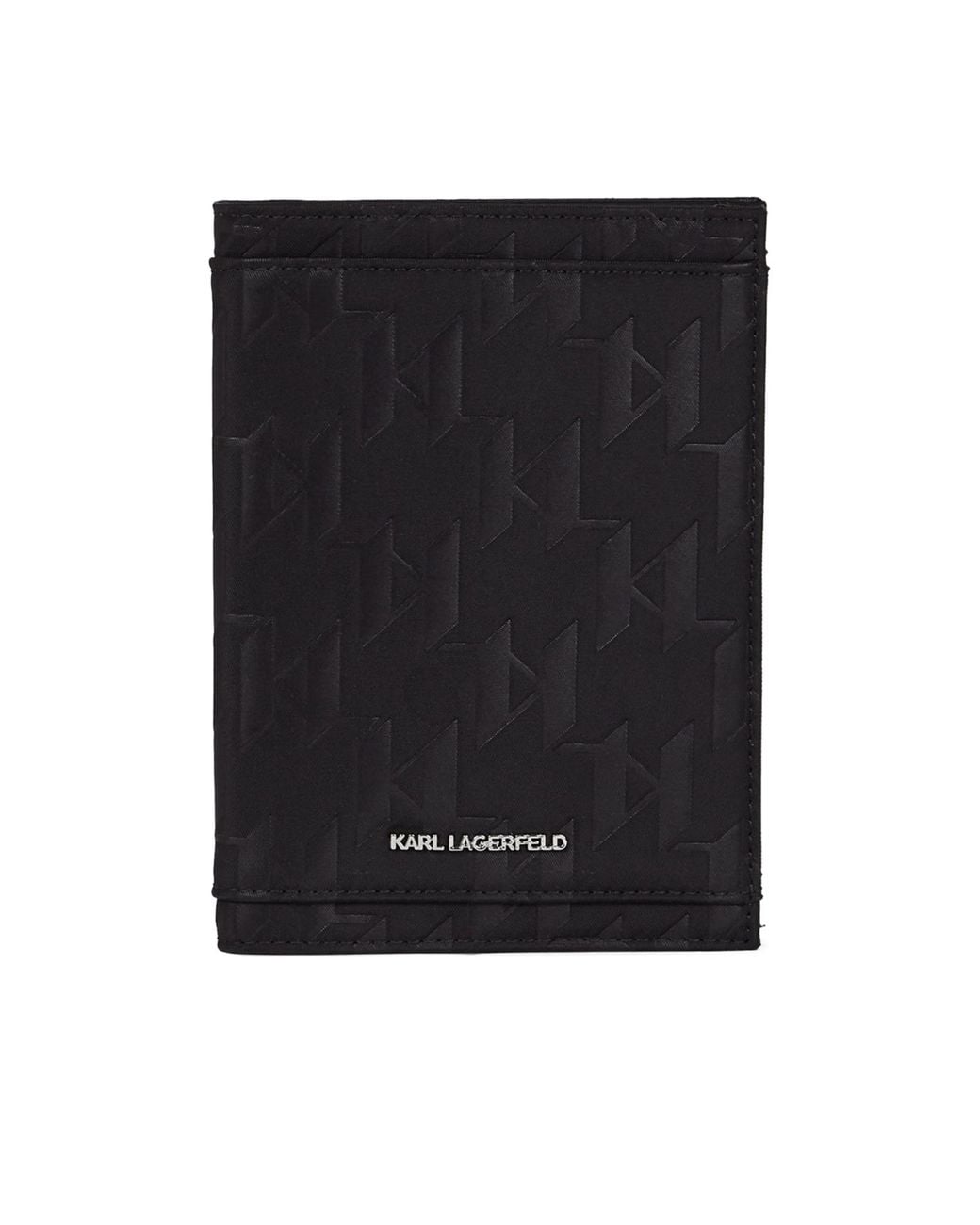 Karl Lagerfeld Black Monogram Card Holder for men