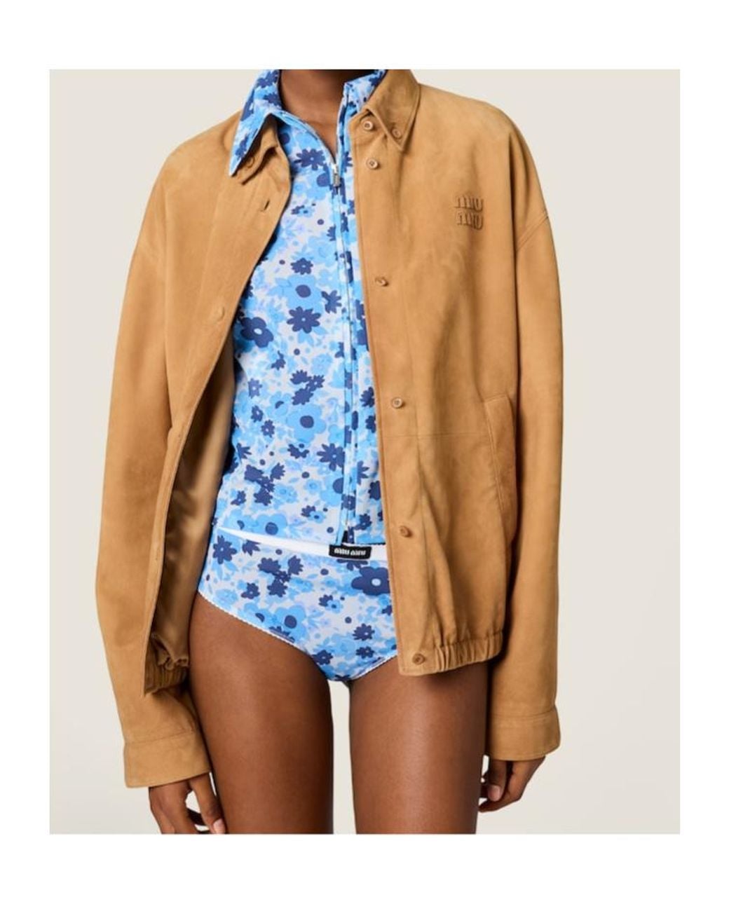 Miu Miu Blue Stretch Fabric Shirt