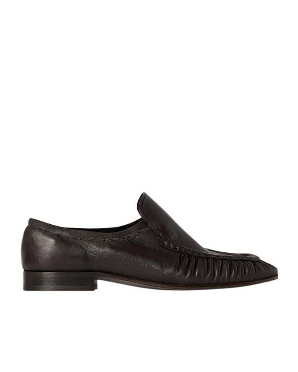 The Row Black Ruched Vamp Flat Mules