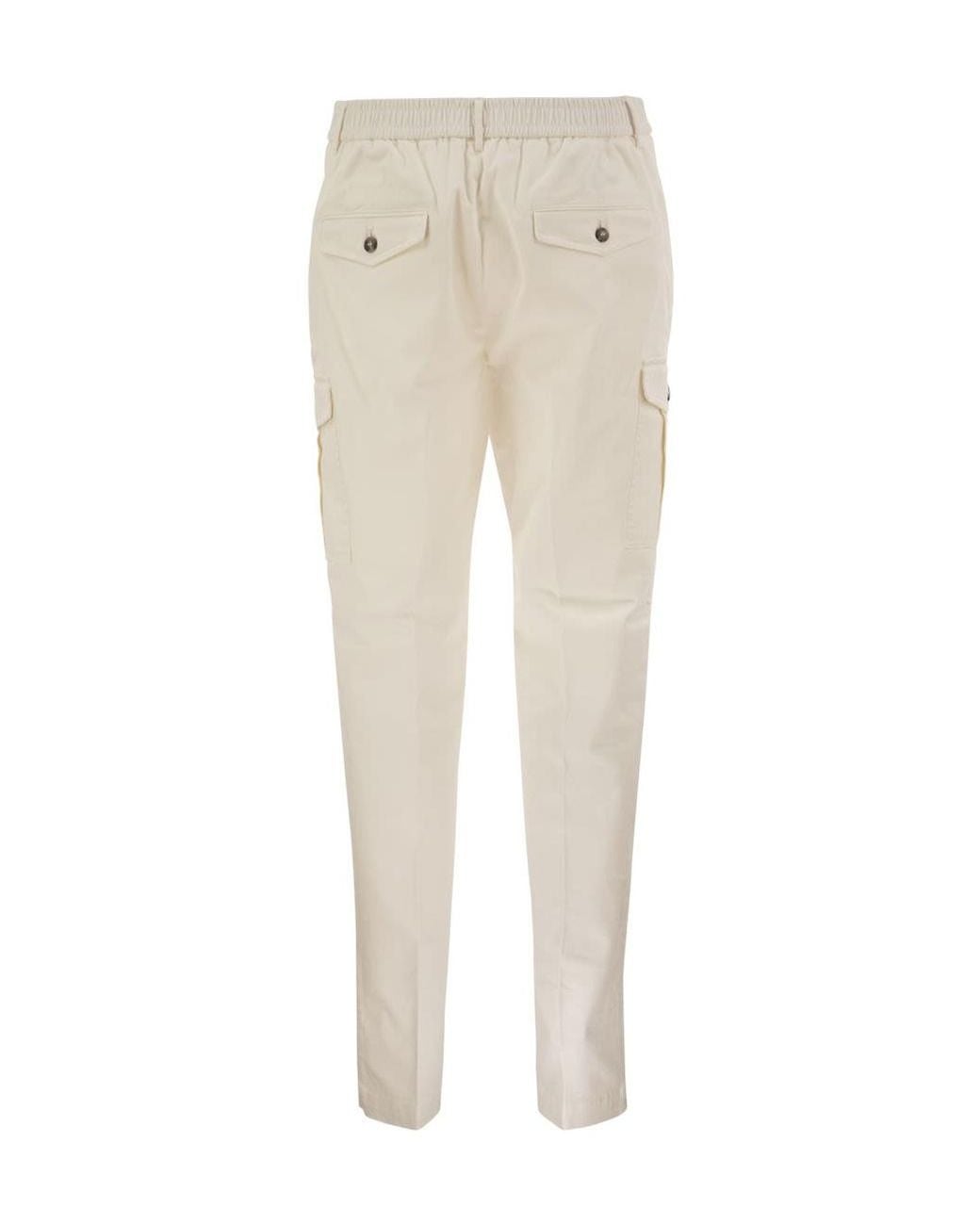Peserico White Multi-Pocket Casual Trousers for men