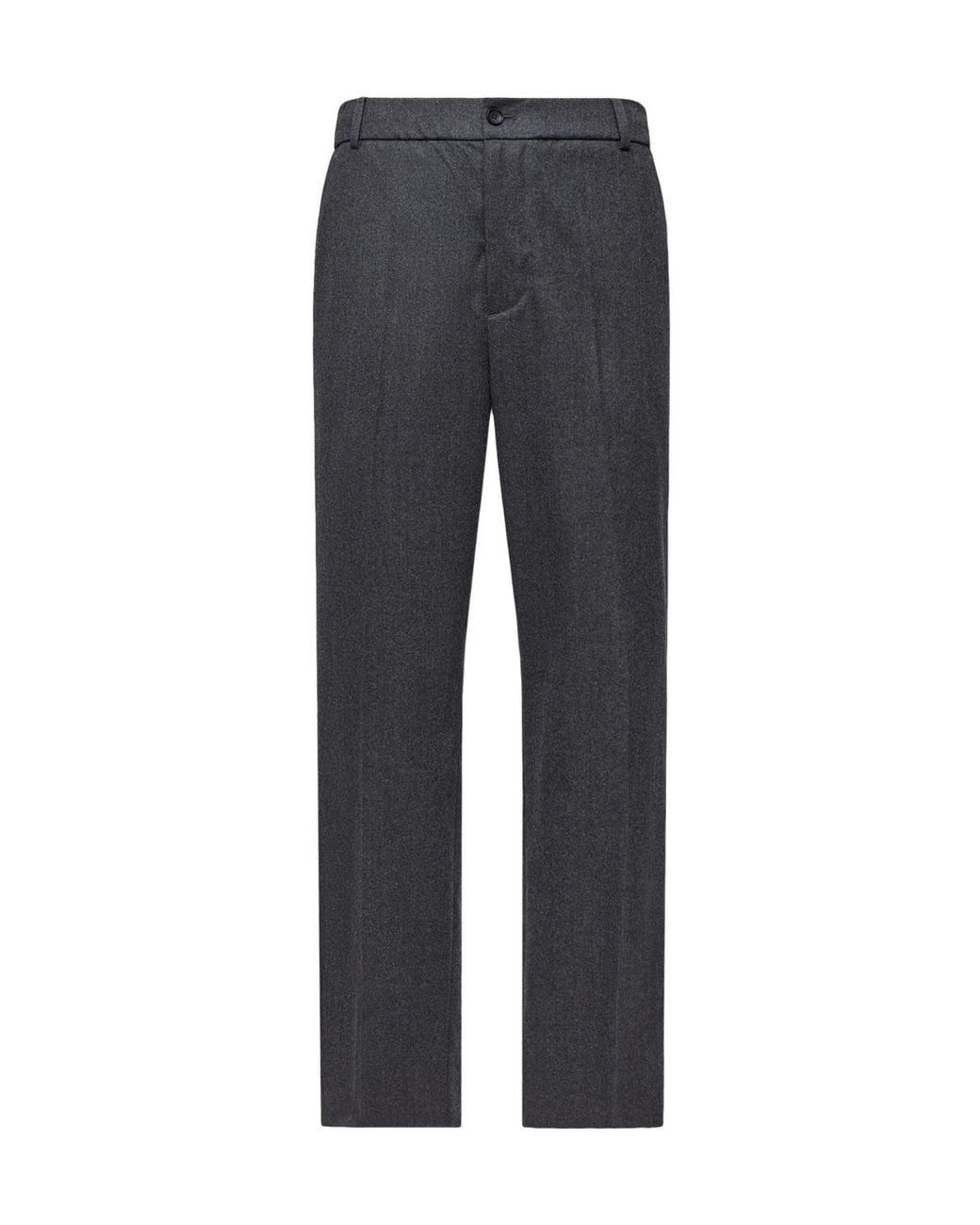 Moncler Gray Flannel Tailored Trousers for men
