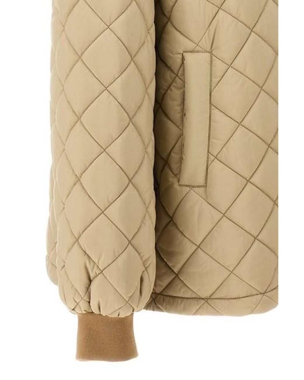 Miu Miu Natural Logo-Patch Quilted Jacket