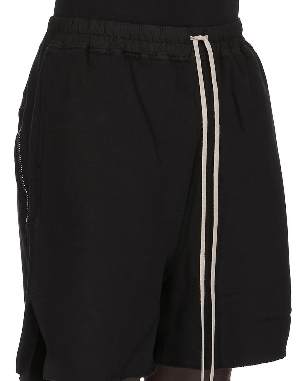 Rick Owens Black Drawstring-Fastening Track Shorts for men