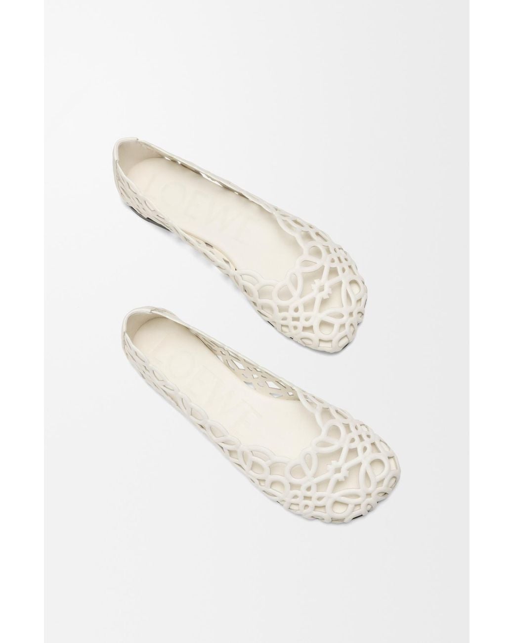 Loewe Natural Petal Anagram Leather Ballerina Flats