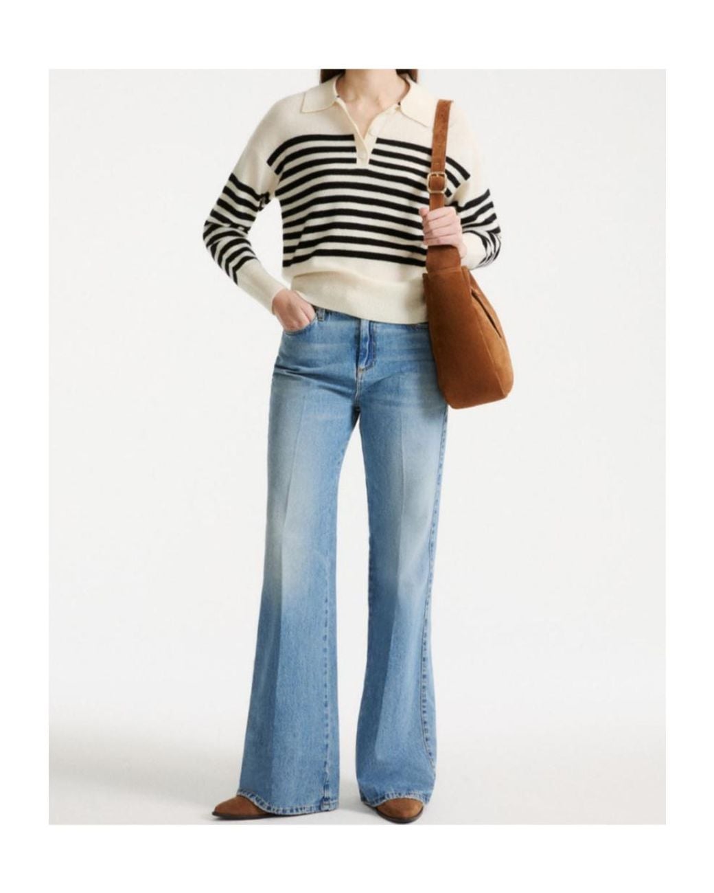 Marella White Cashmere And Wool Polo Jumper