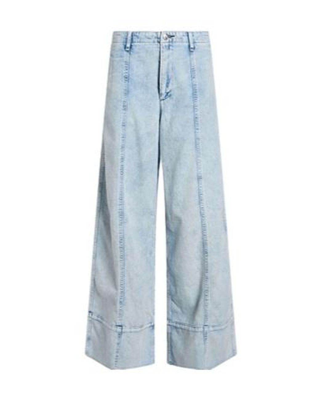 Rag & Bone Blue Denim Wide-Leg Pants
