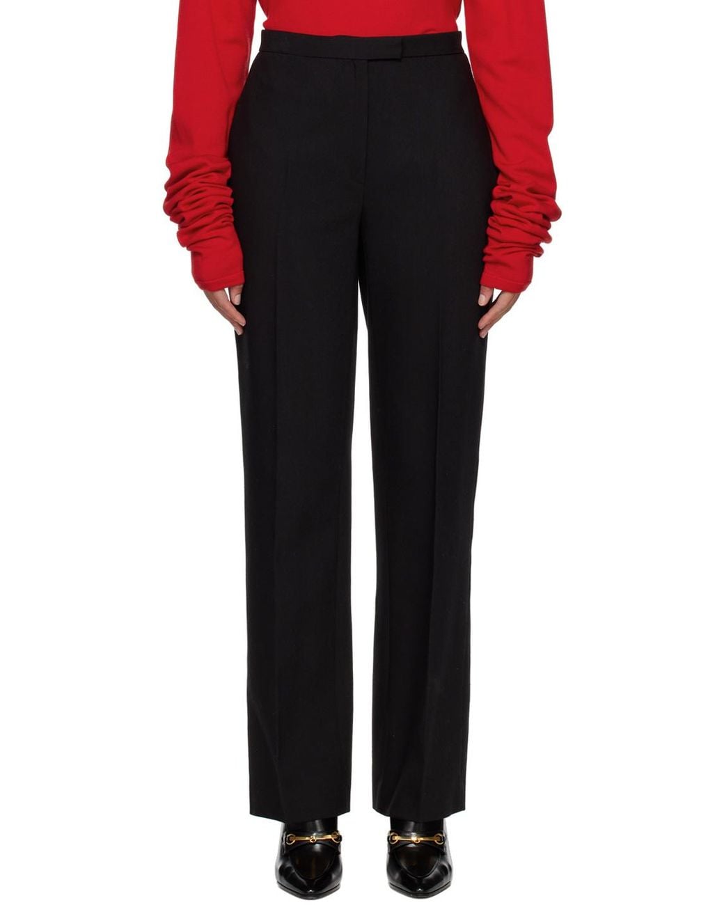 The Row Black Impressed Detail Casual Pants
