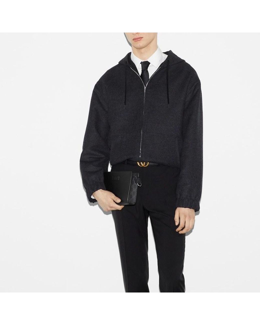 Gucci Black Logo Patch Super Mini Crossbody Bag for men