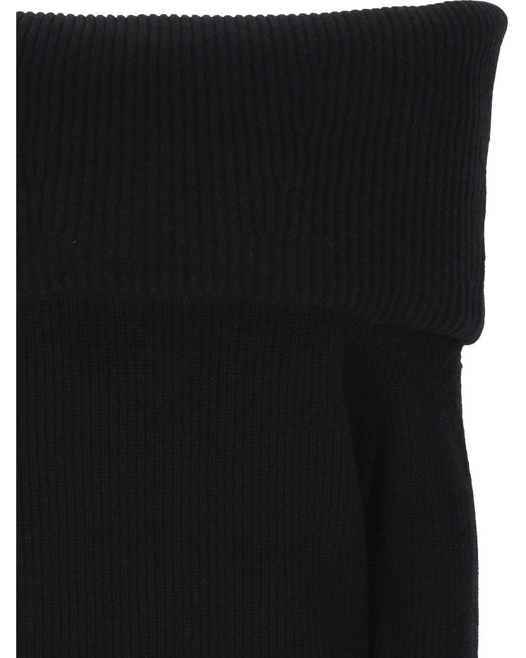 Blumarine Black Ribbed-Knit Sailor-Collar Cardigan