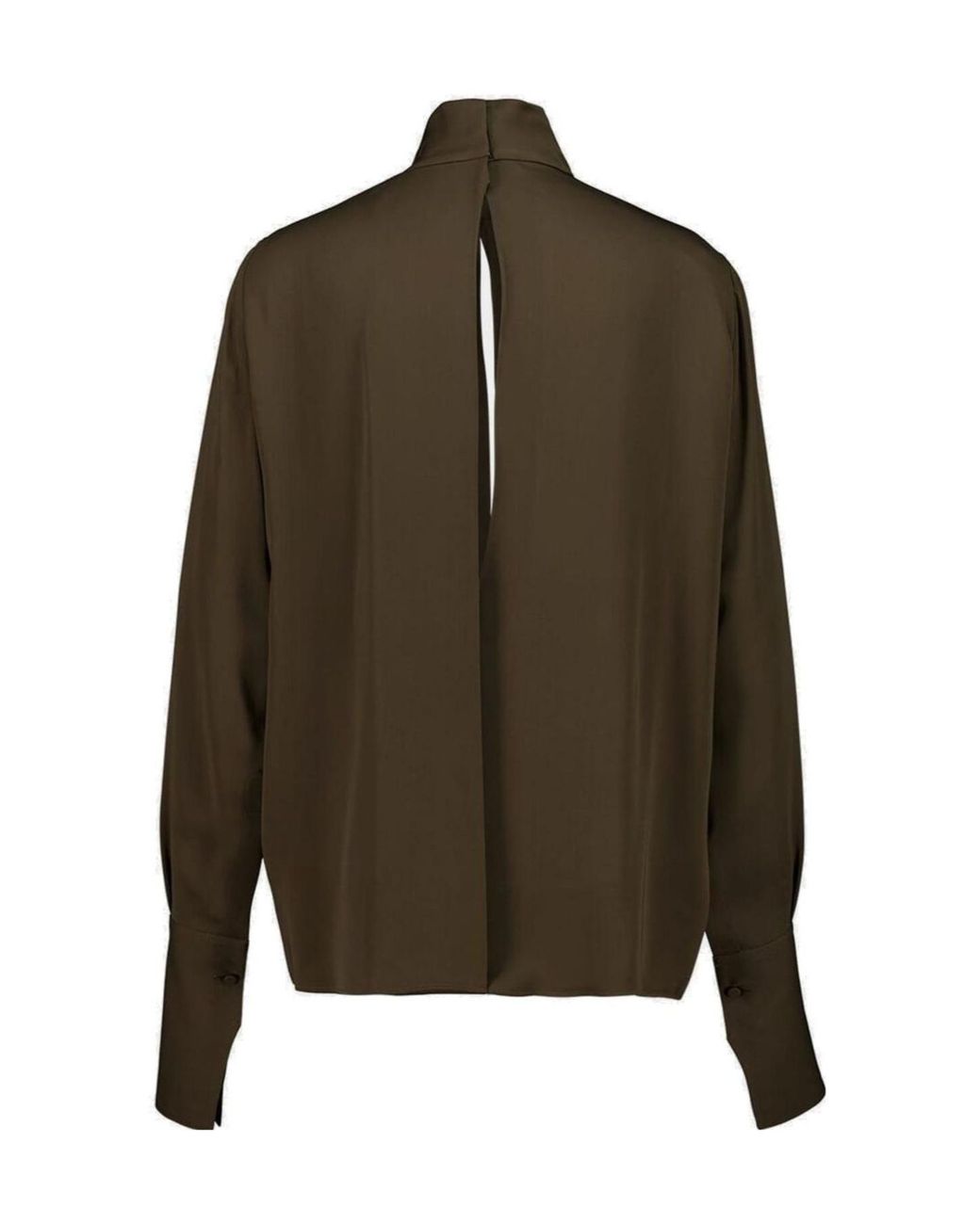 Tom Ford Green Long Sleeved Satin Blouse