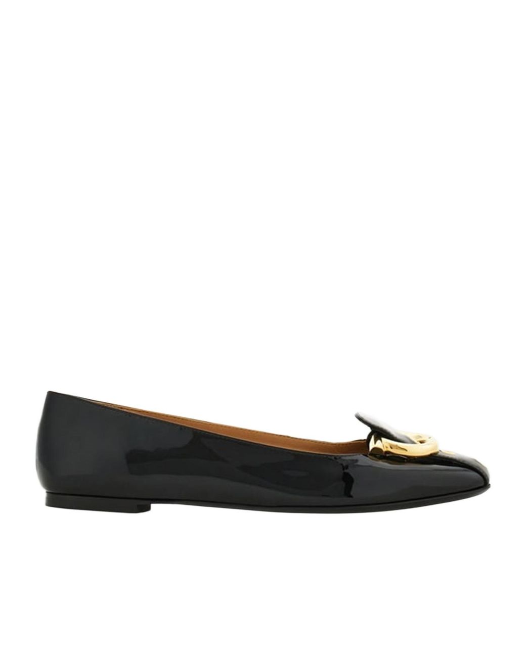 Ferragamo Black Gancini Ballet Flat