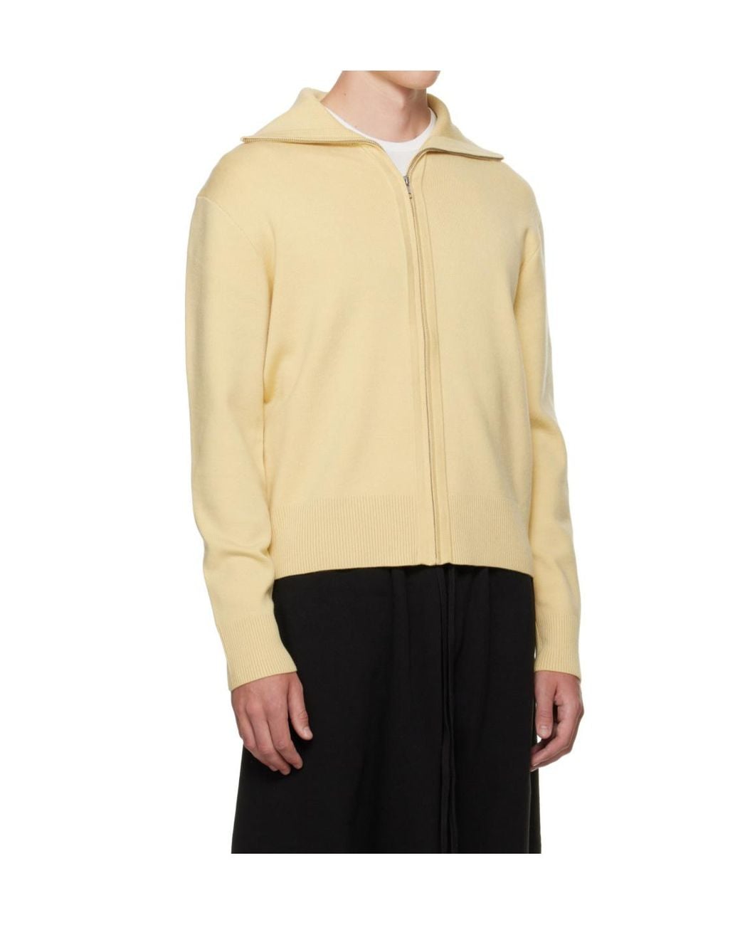 Entire studios White Knitted Zip-Up Cardigan for men