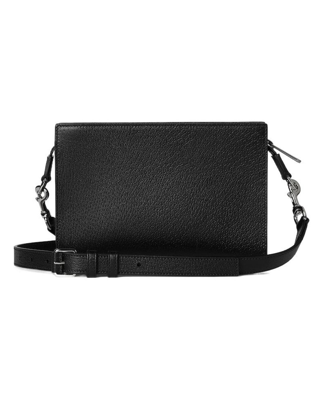 Gucci Black Logo Patch Super Mini Crossbody Bag for men