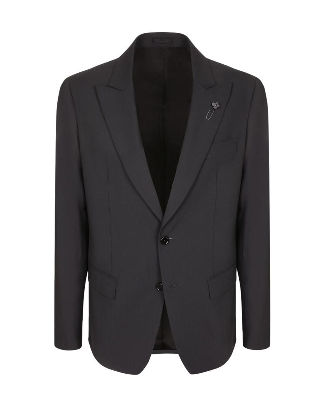 Lardini Black Long-Sleeved Suit And Trousers Set for men