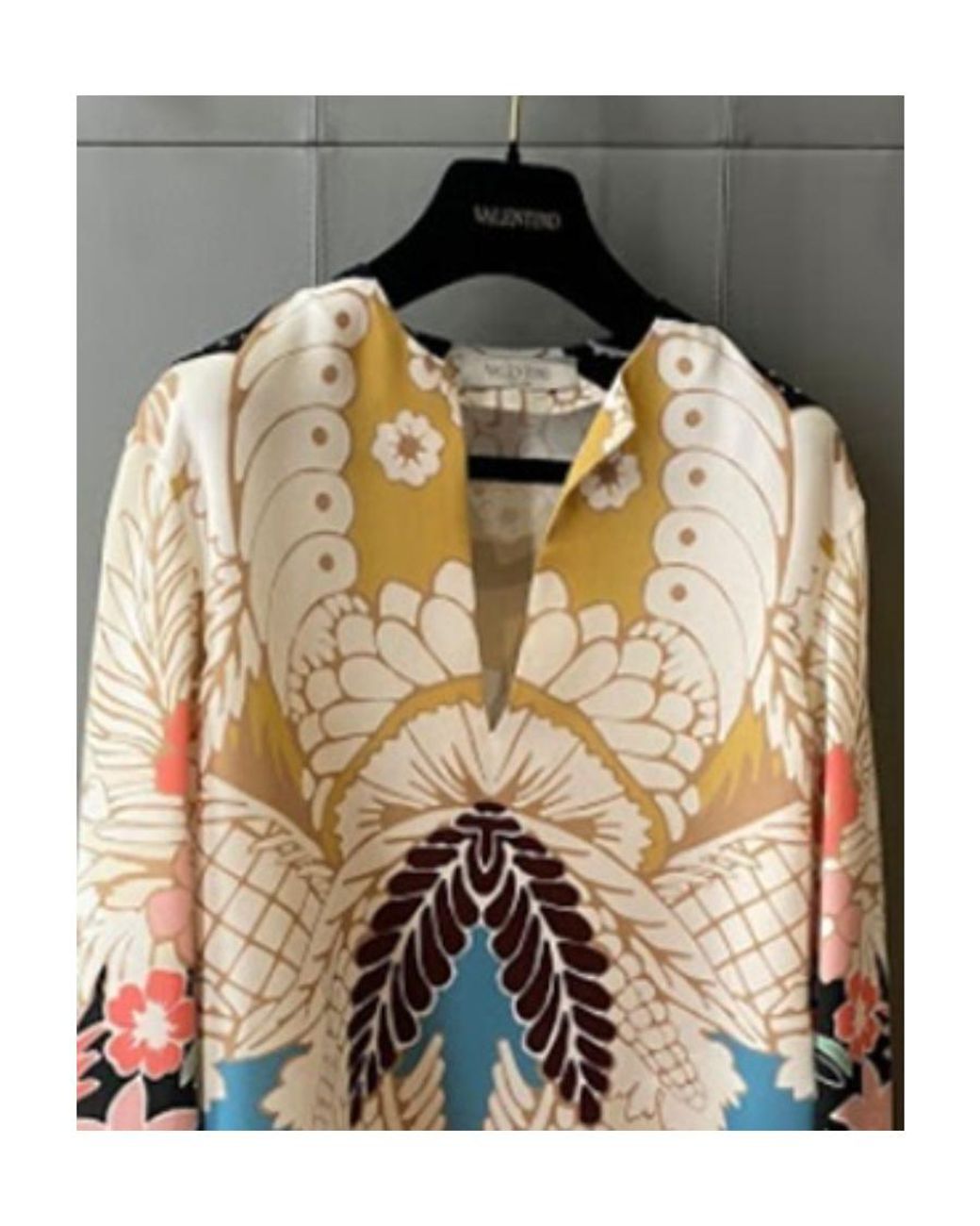 Valentino White Abstract Pattern Print Blouse