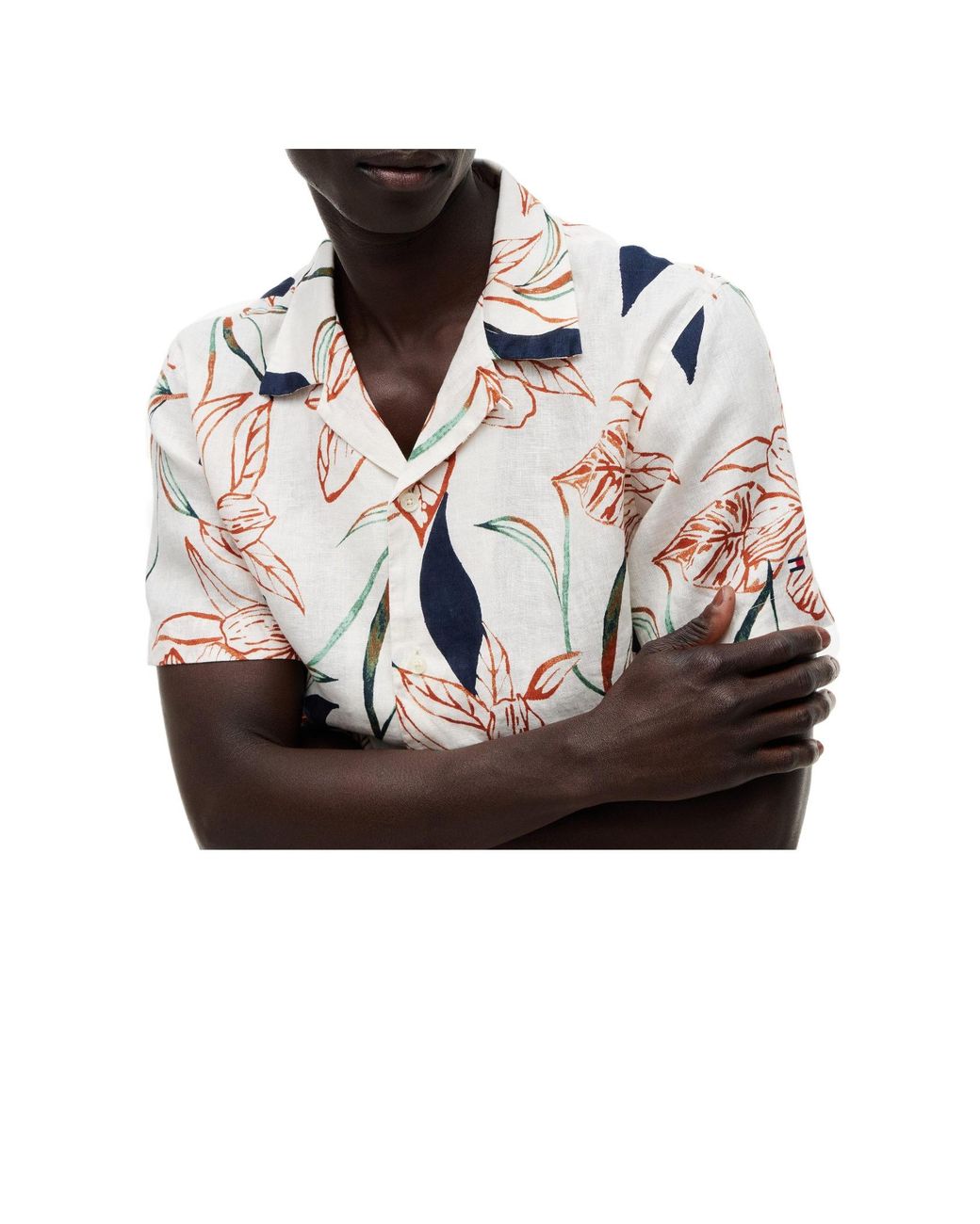 Tommy Hilfiger White Shortsleeve Printed Shirt for men