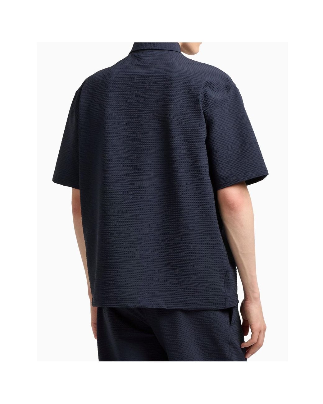 Emporio Armani Blue Short Sleeve Shirt for men