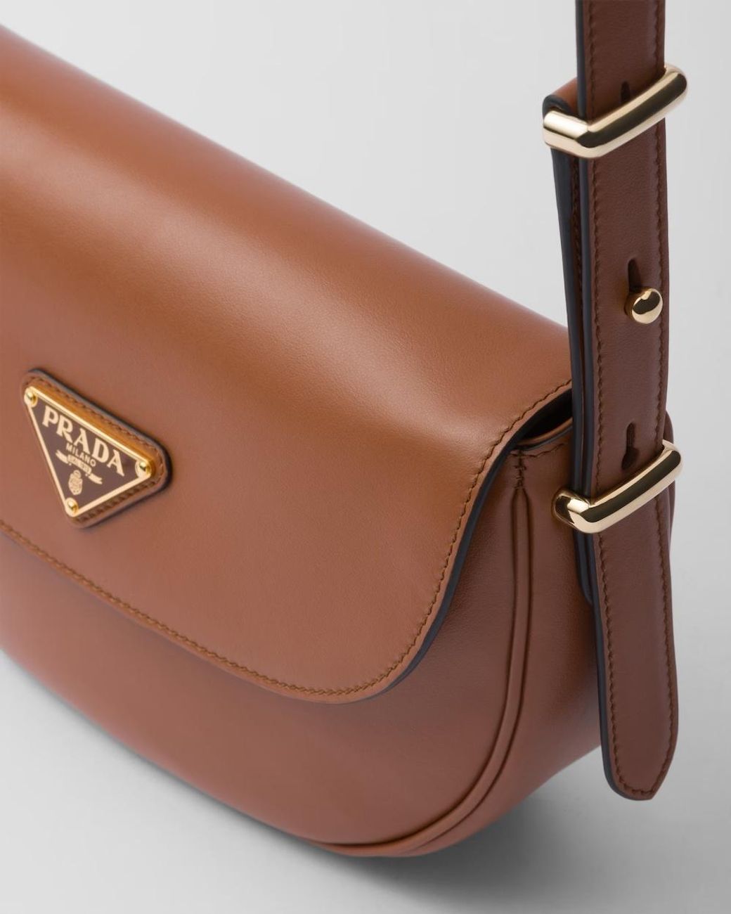 Prada Brown Triangle-Logo Small Shoulder Bag