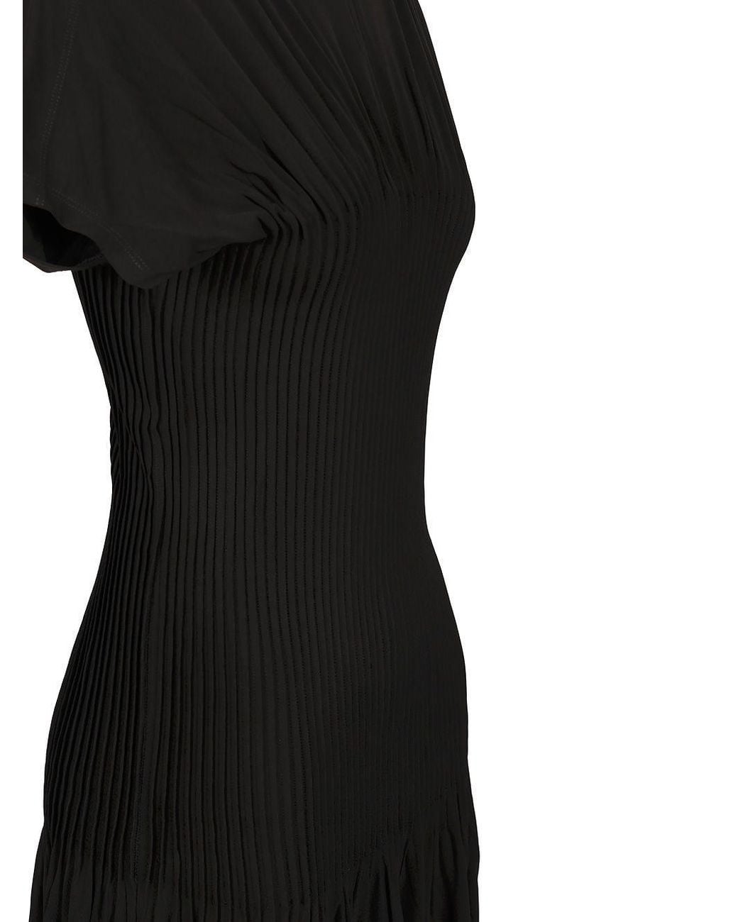 Totême Black Pleated Jersey Dress