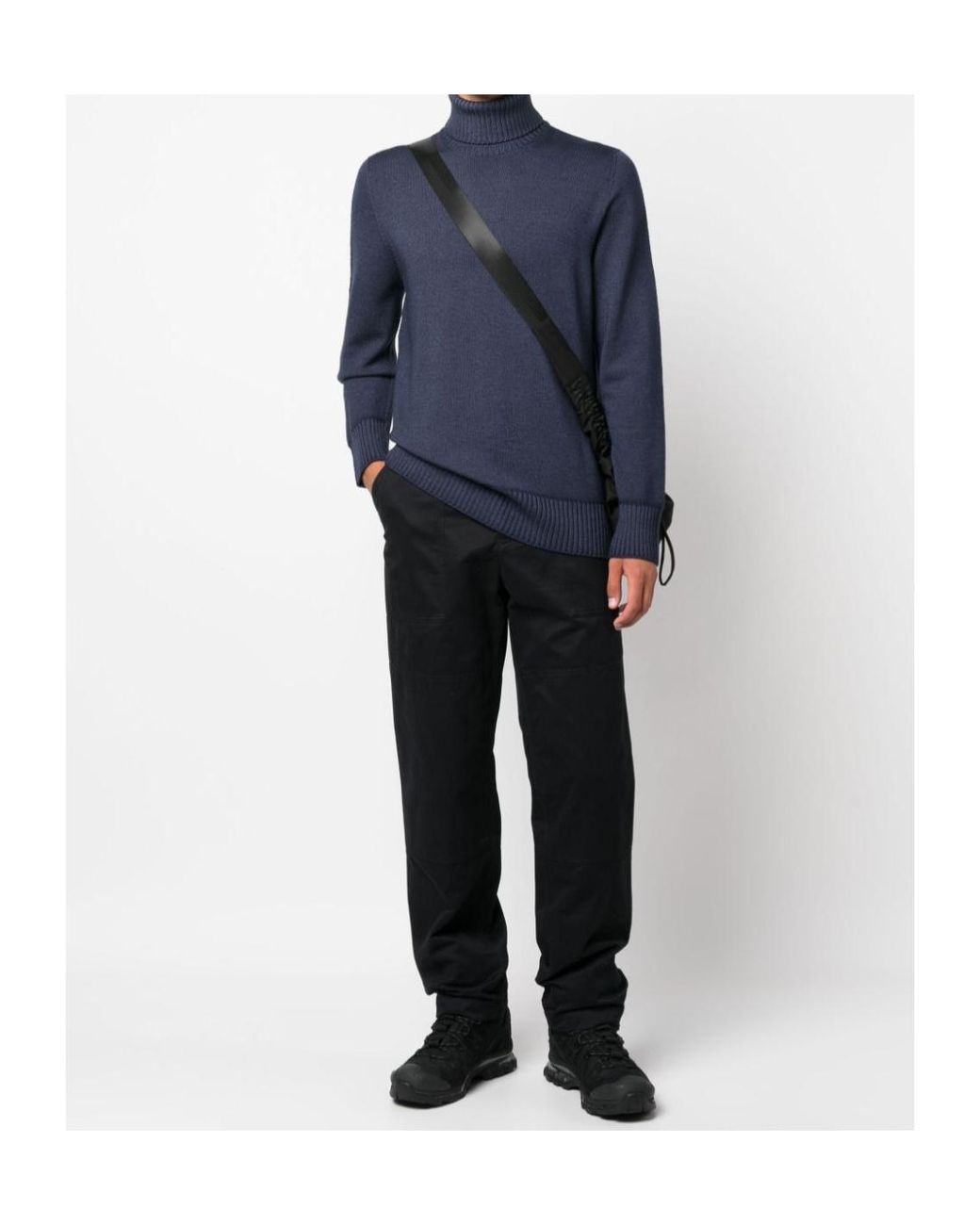 Drumohr Blue Roll-Neck Wool Jumper for men
