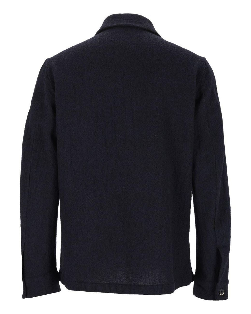 Barena Blue Cedrone Felted Overshirt for men