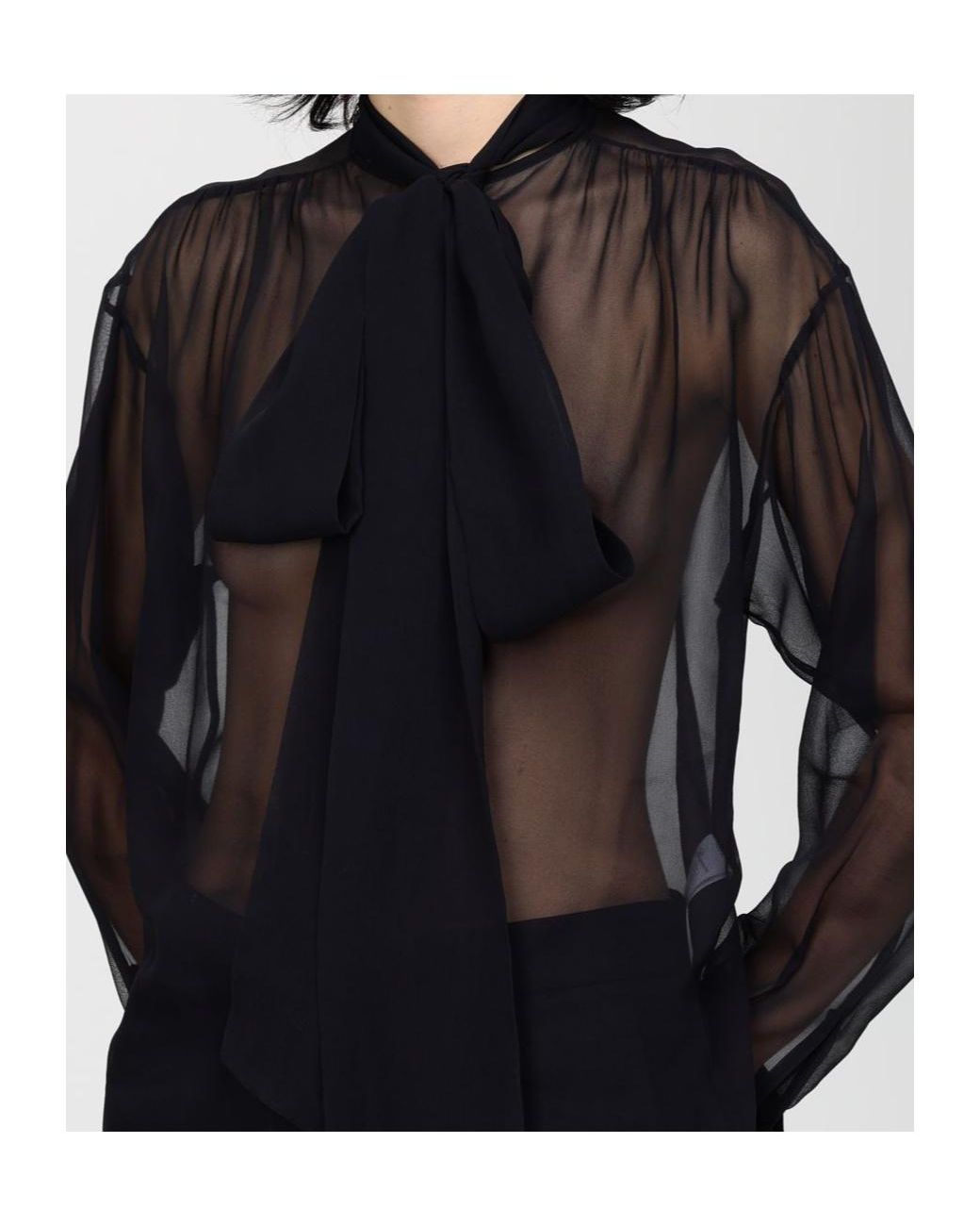 Blumarine Black Tie-Neck Blouse