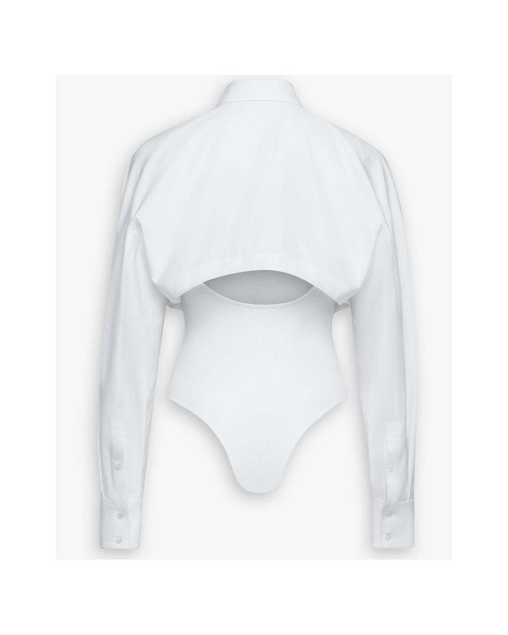 Alaïa White Alaïa Long-Sleeved Layered Bodyshirt