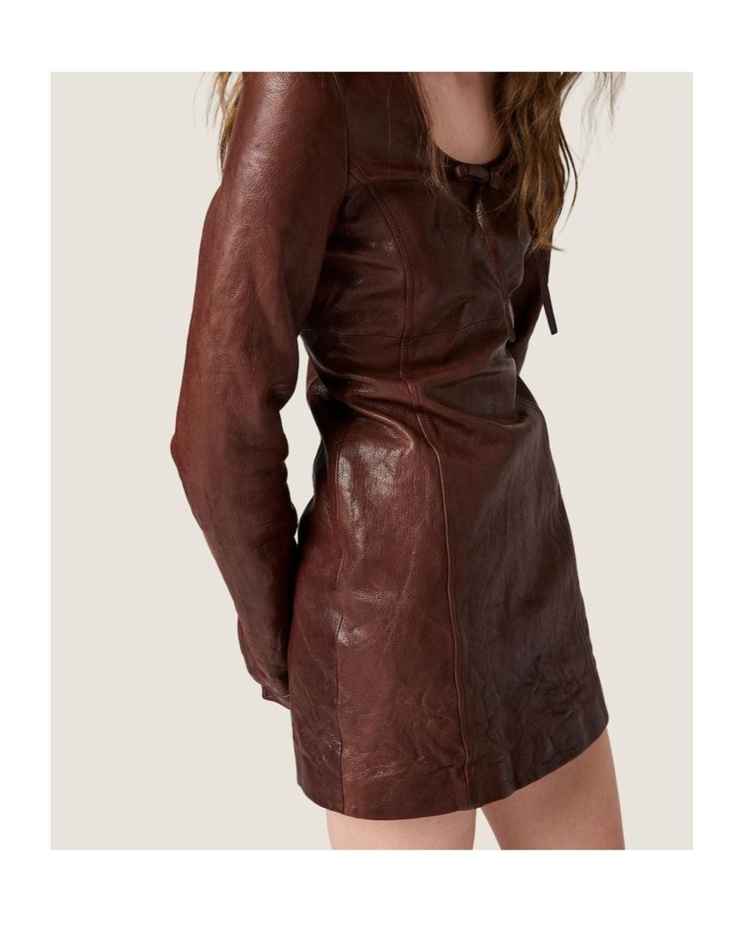 Miu Miu Brown Leather Dress