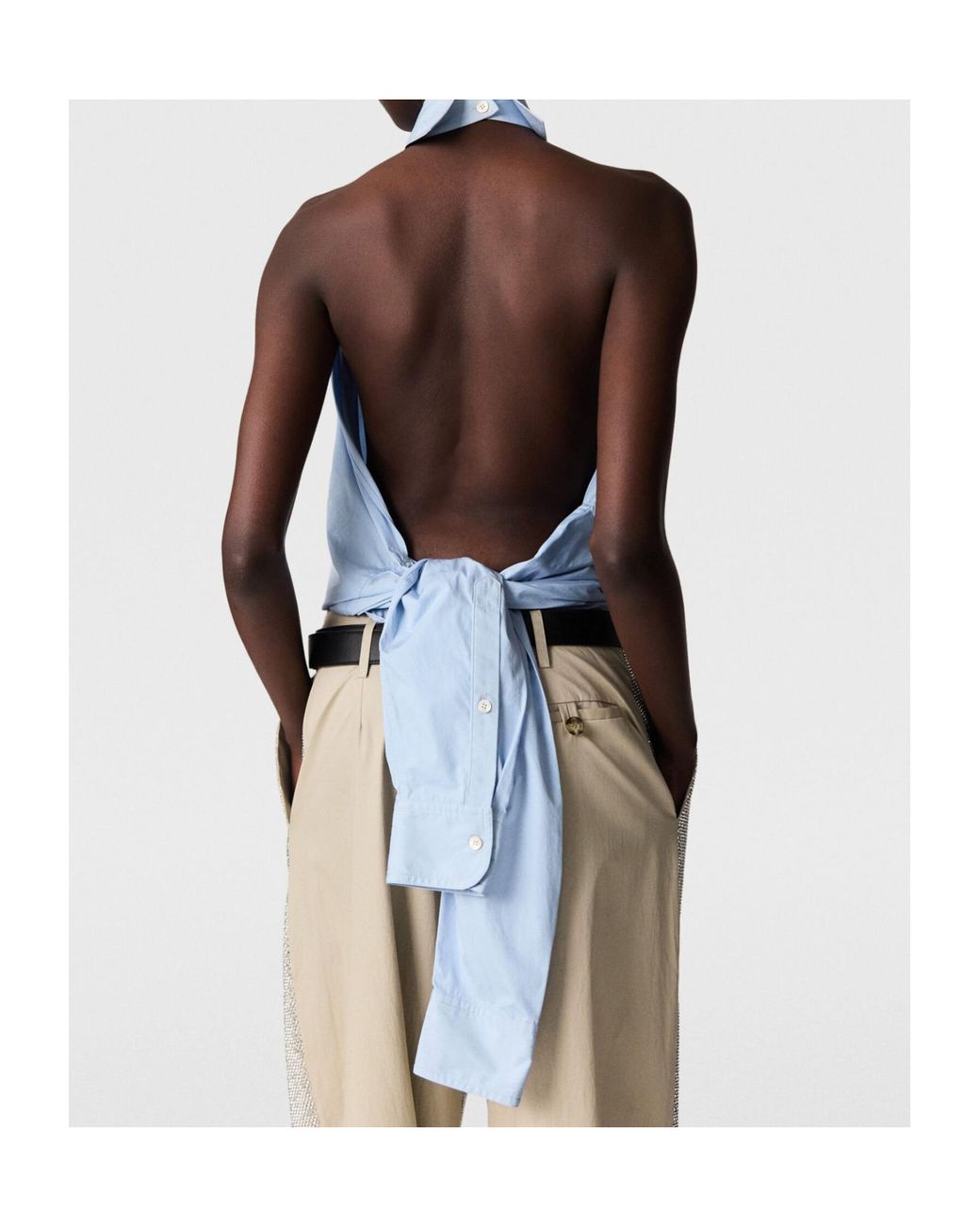 Stella McCartney Blue Halter-Neck Tie-Back Top