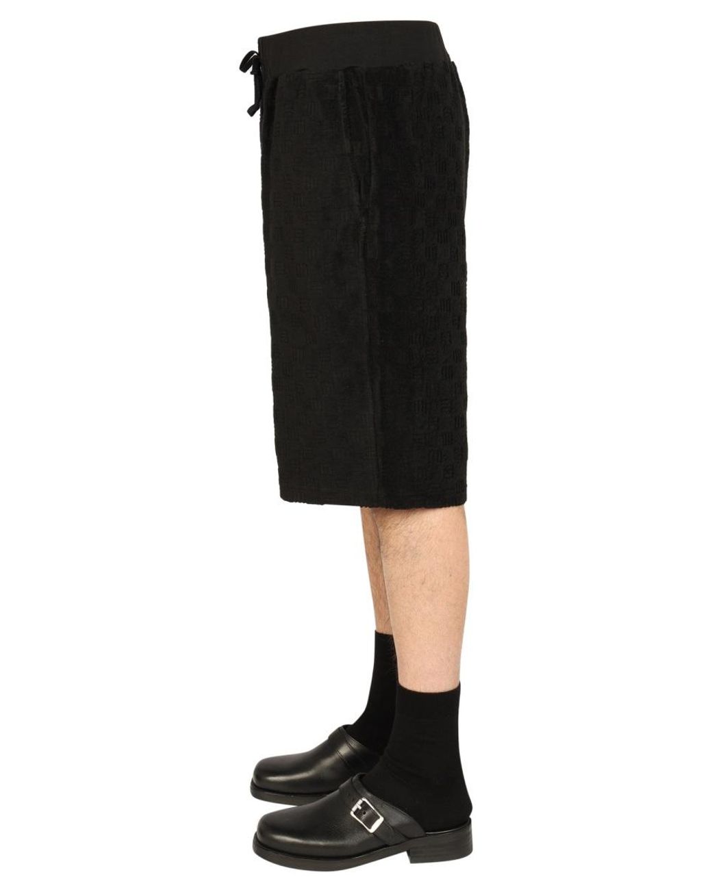 Ambush Black Monogram Drawstring Bermuda Shorts for men
