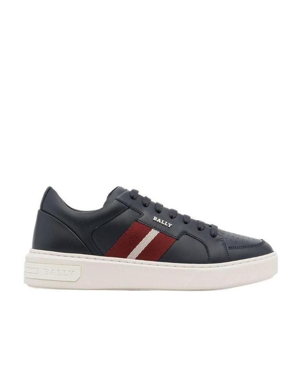Bally Blue Moony Side-Stripe Leather Sneakers for men
