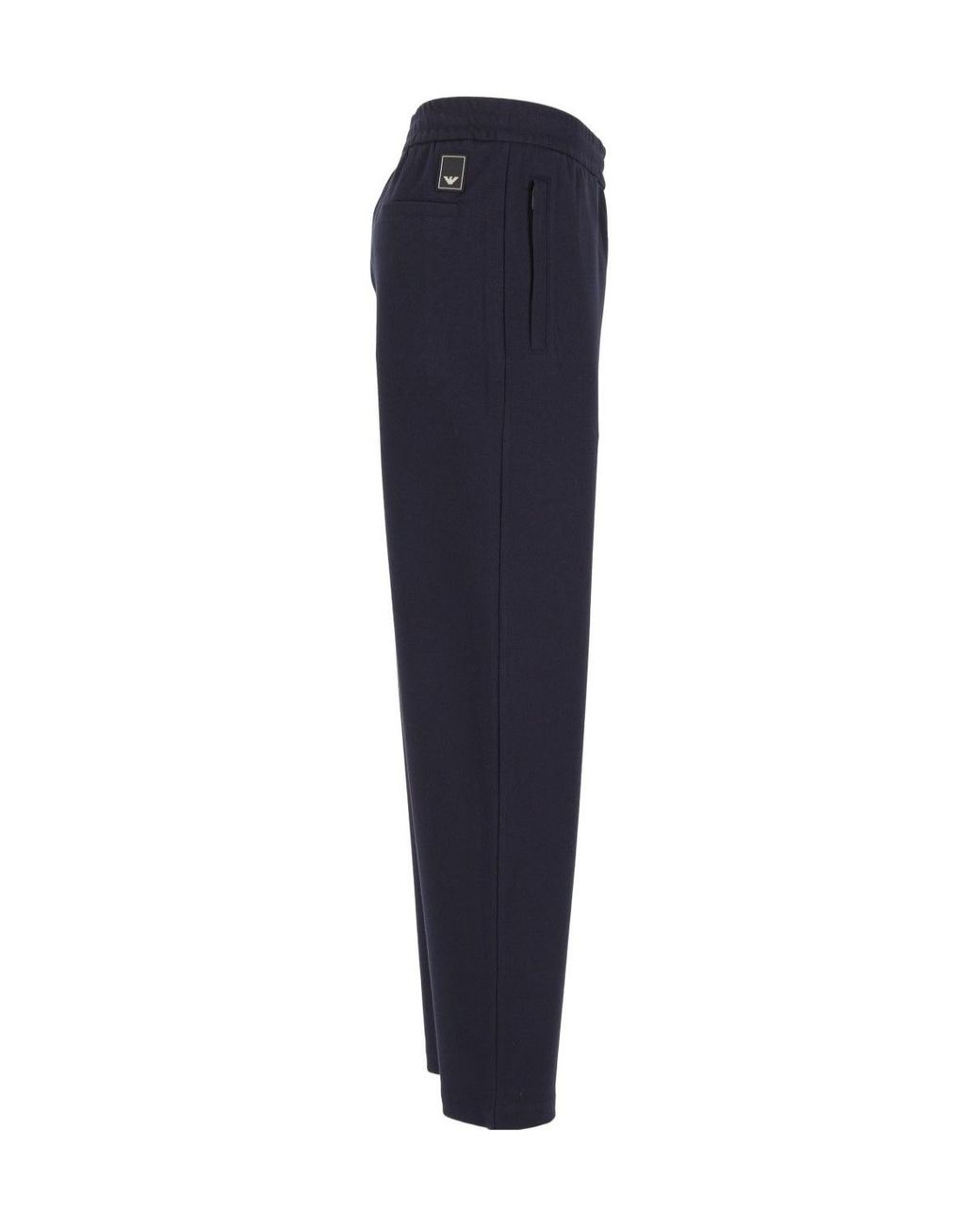 Emporio Armani Blue Elastic-Waist Straight Pants for men