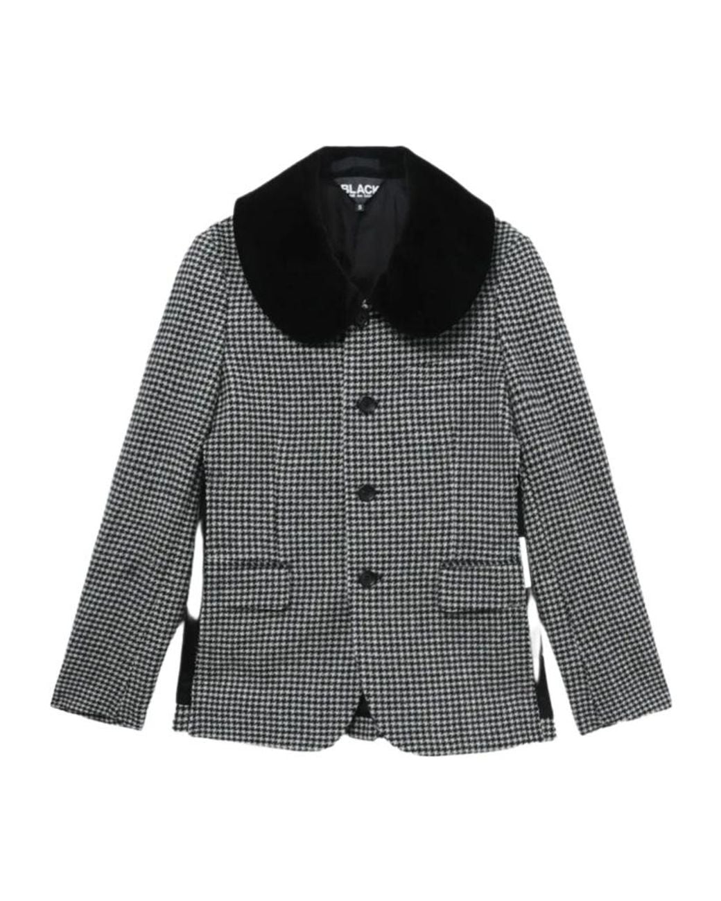 Comme des Garçons Gray Houndstooth Collar Blazer