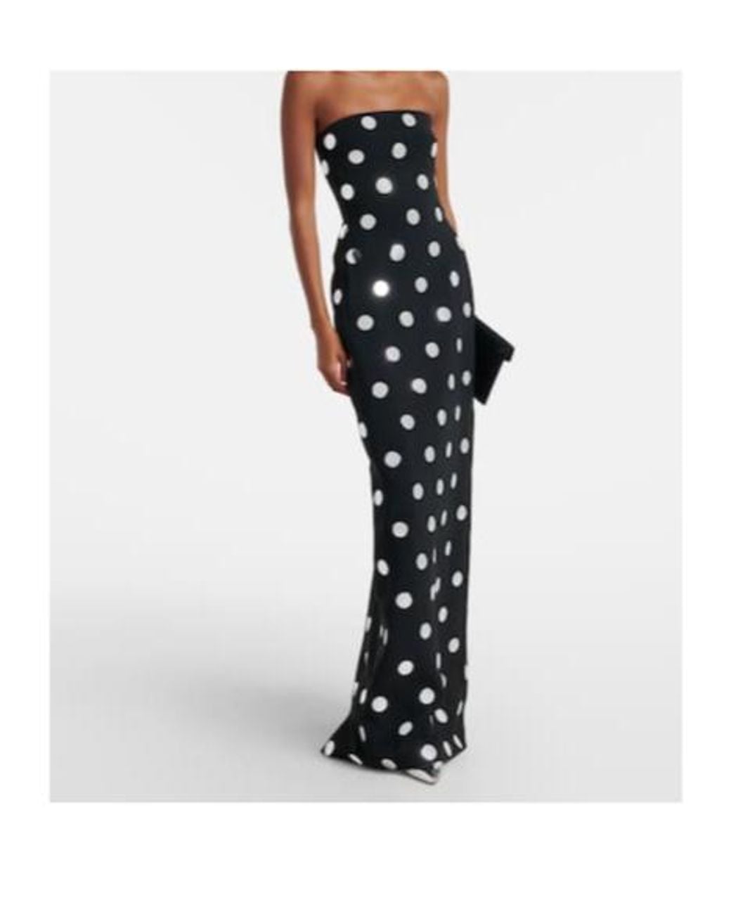 David Koma Black Polka-Dot Gown