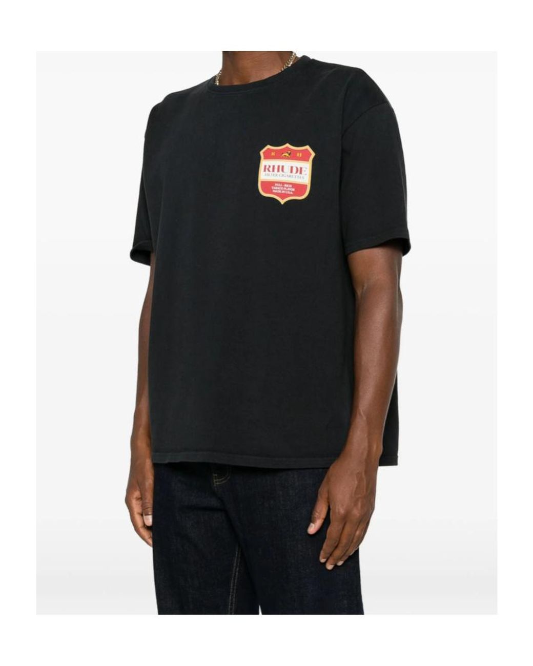 Rhude Black Filtaro Crest Graphic T-Shirt for men
