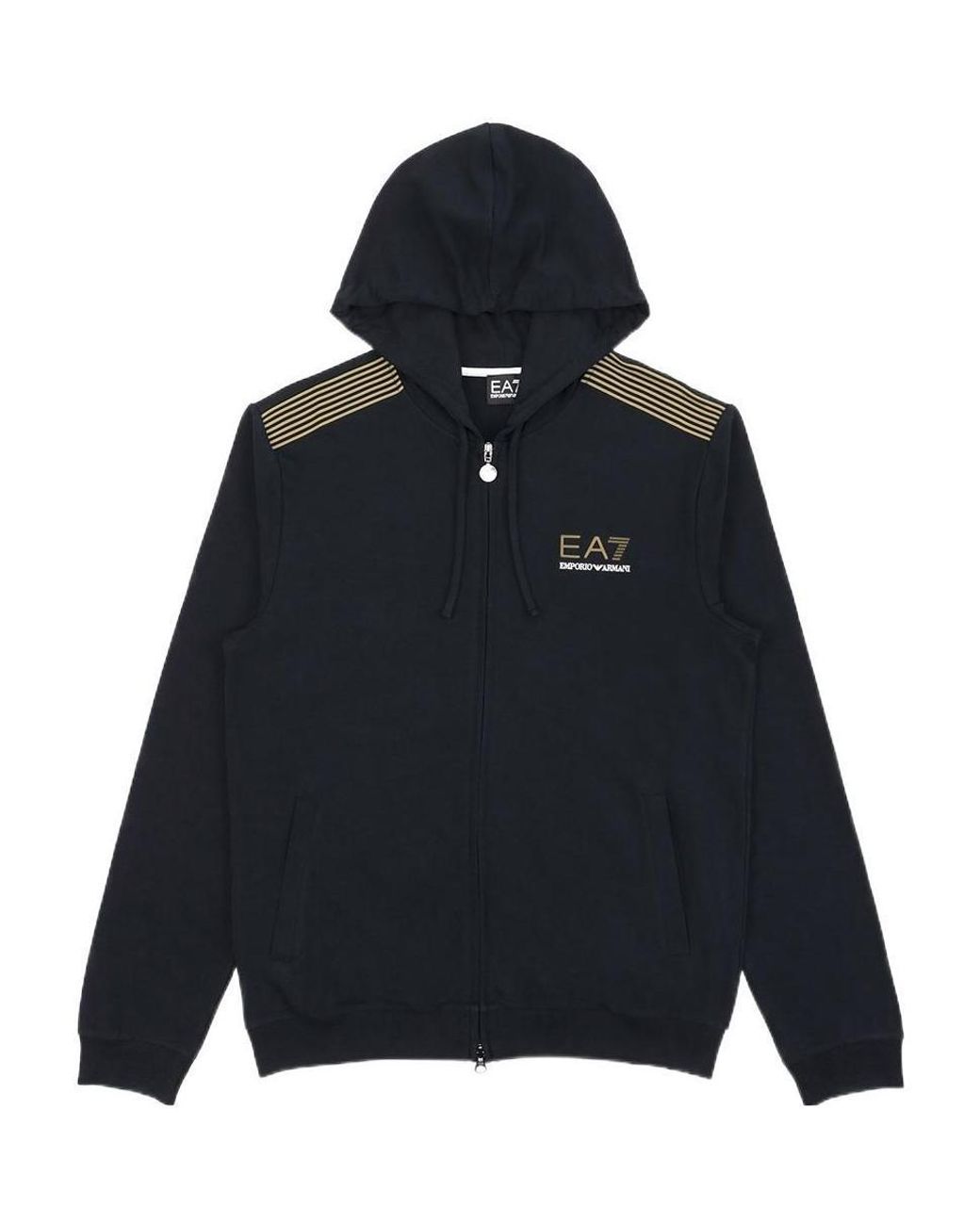 EA7 Blue Logo Zipper Casual Jacket for men