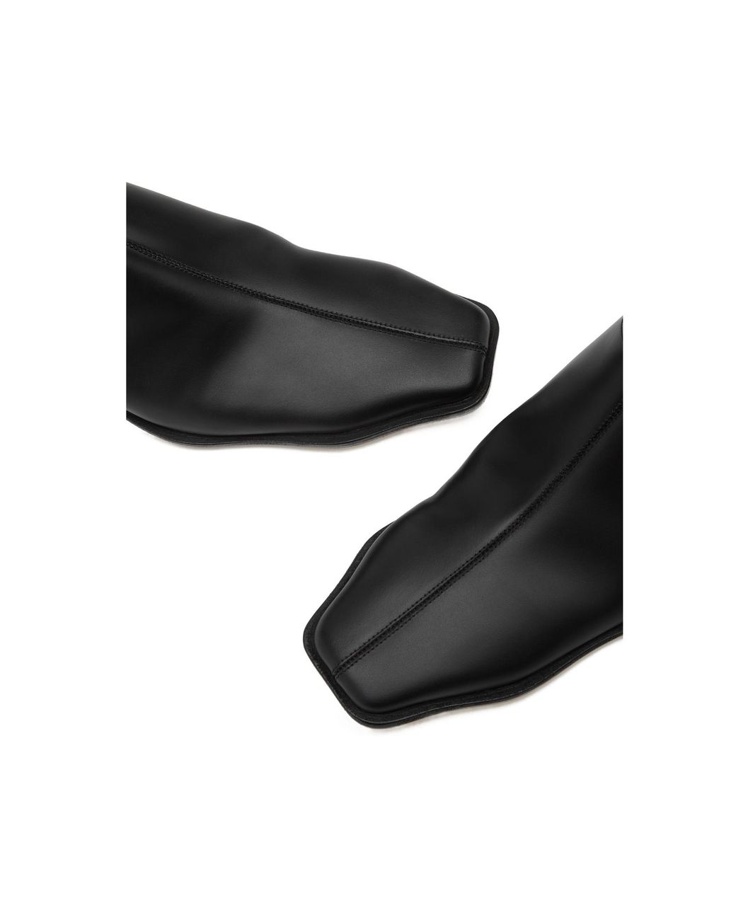 MM6 by Maison Margiela Black Leather Slippers for men