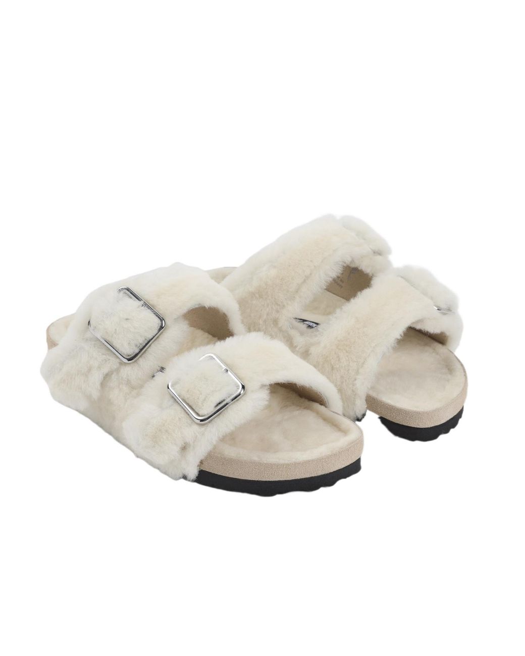 Birkenstock White Arizona Shearling Sandals