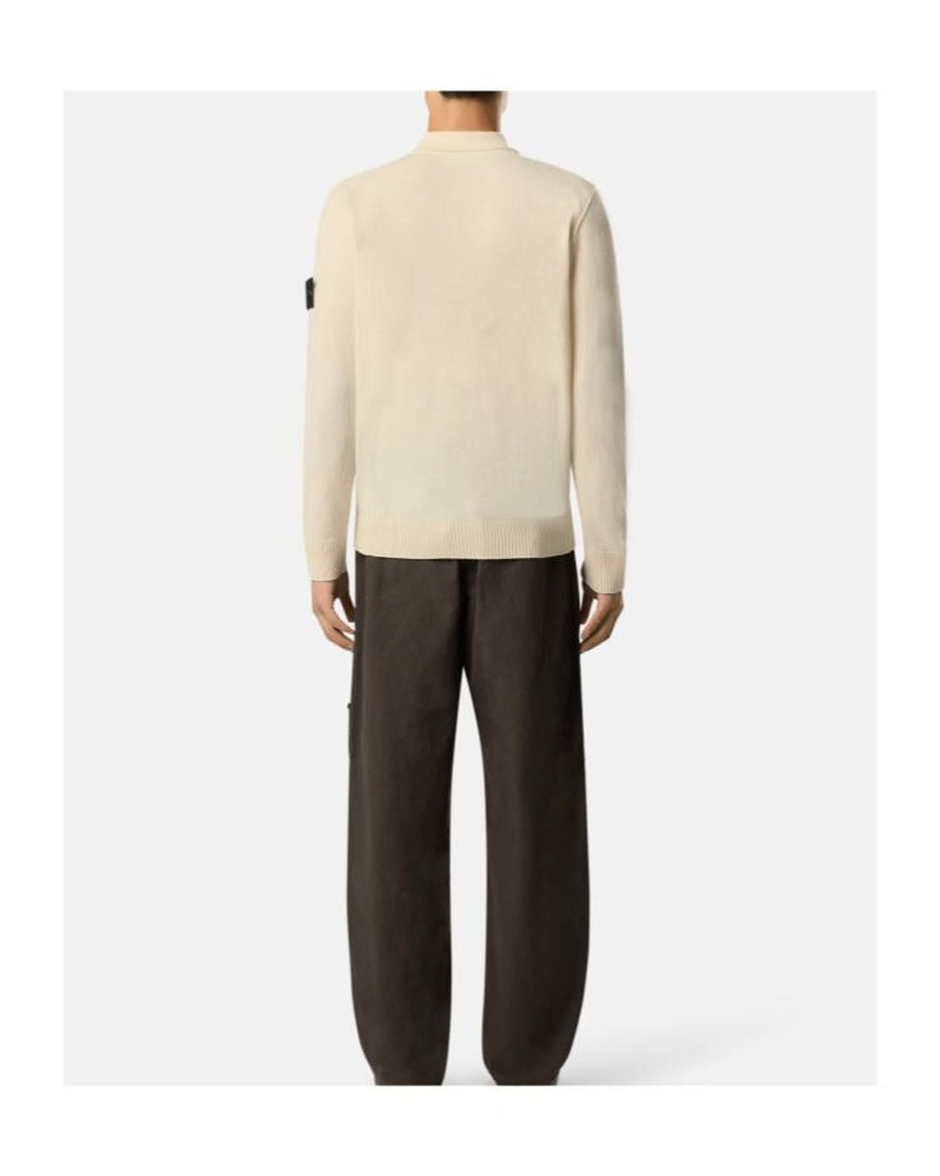 Stone Island Natural Badge Polo Knitted Top for men